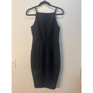 NWT H&M Black Sparkle Texture Party Dress Sleeveless Bodycon‎ Cocktail Size 6